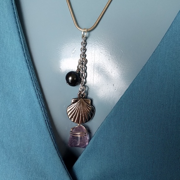 Amethyst + Pearl Necklace - Picture 6 of 7